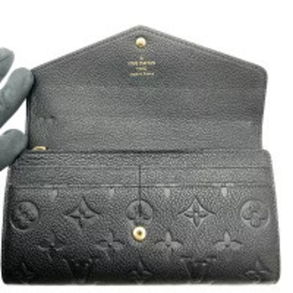 LOUIS VUITTON Monogram Empreinte Portefeuille Sarah Long Wallet Black Noir - Picture 6 of 8